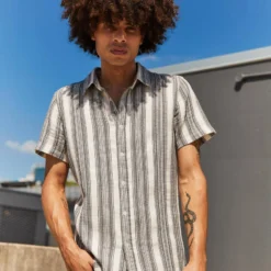 Bordered Short Sleeve Shirt