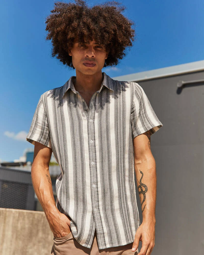 Bordered Short Sleeve Shirt